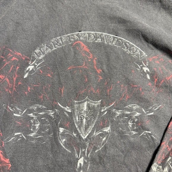 Vintage Harley Davidson Graphic Longsleeve Tee 90s Biker Grunge Y2K Size Medium - Picture 4 of 8